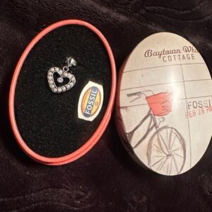 Fossil Silver Heart Necklace